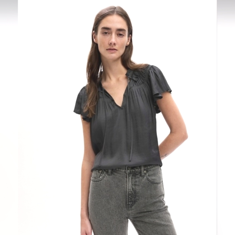 GAP Satin Dark Grey Top, XS